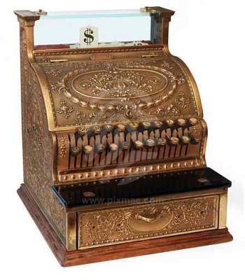  Fashioned Words on Old Fashioned Cash Register Isomorphic View